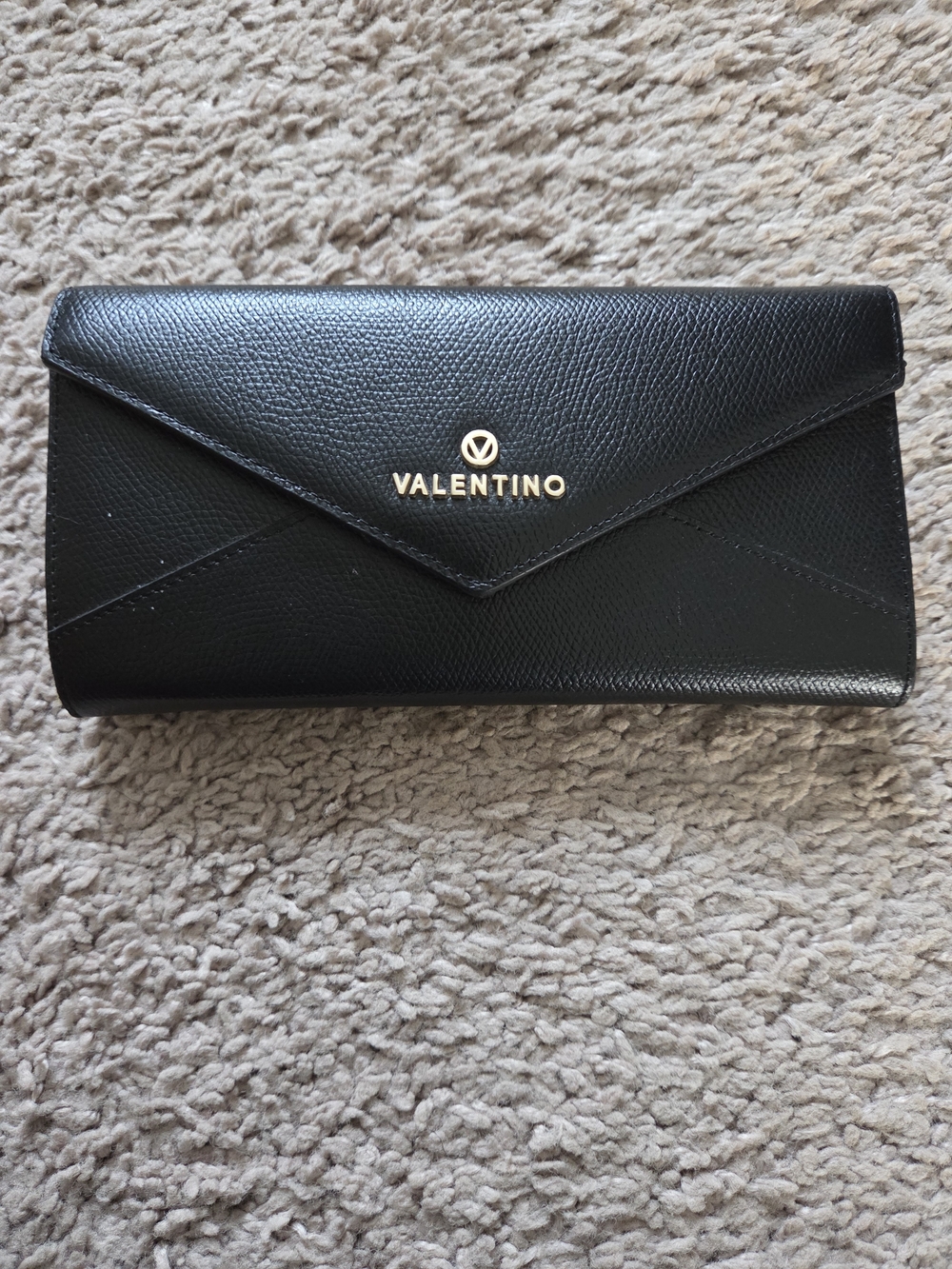 Valentino Black Envelope Clutch Wallet
